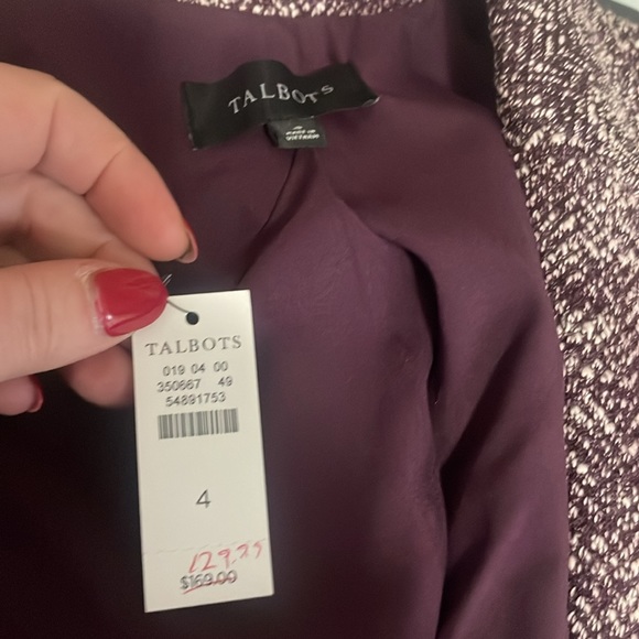 Talbots purple Tweed blazer - NEW - Picture 5 of 6